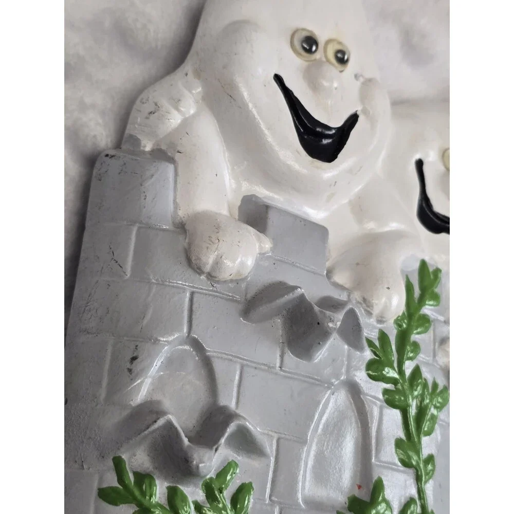 Vintage Halloween Ceramic Ghost Mold Googly Eyes Hand Painted 80s 90s Decoration